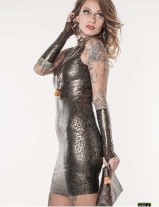 Latex-Kleid mit Sabrina-Ausschnitt "Suzi"